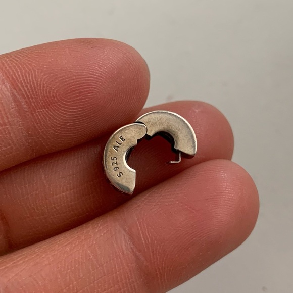 Authentic Pandora CZ Bling Sparkling Charm Safety Clip Stopper Spacer - Picture 9 of 9